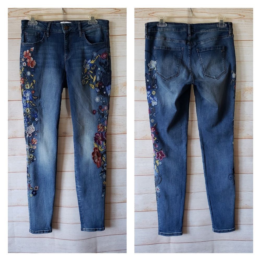 William Rast Perfect Skinny Embroidered Stretchy Denim 5-Pocket Styling Jeans